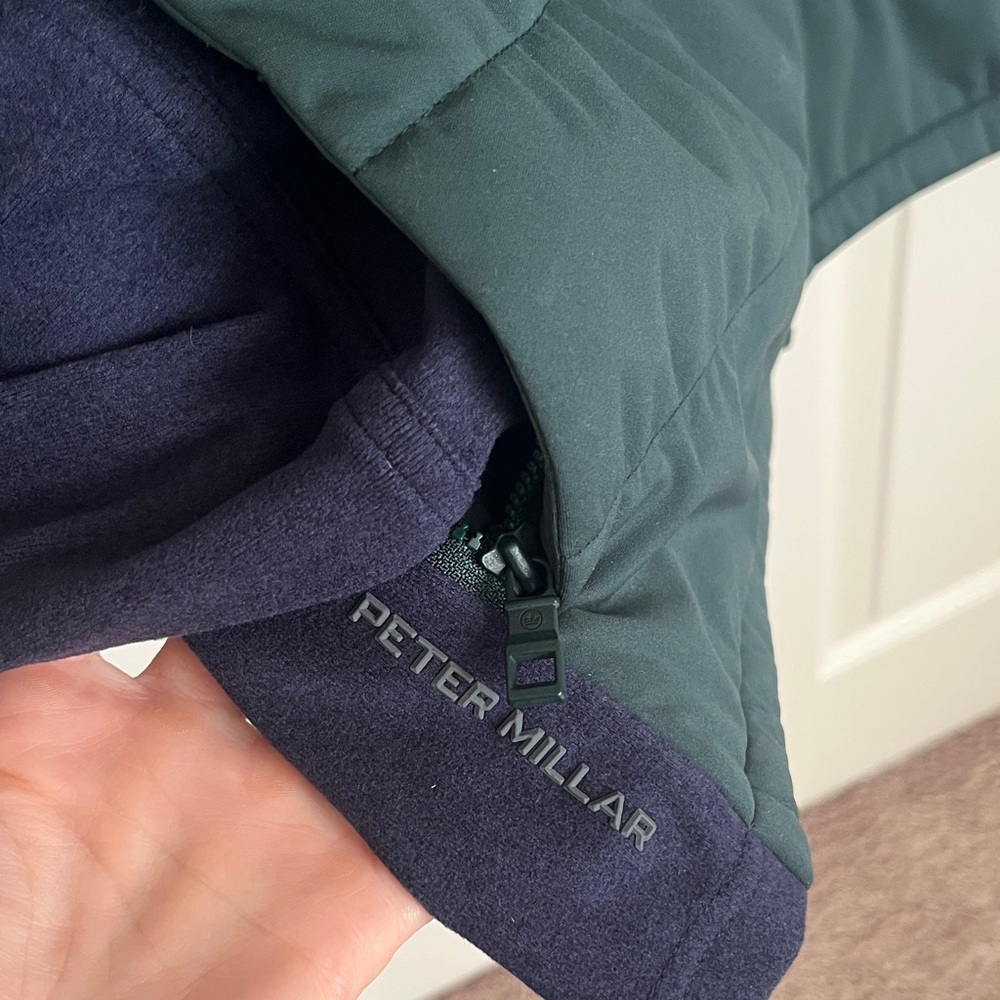 Peter Millar Merge Hybrid Fleece Jacket In Nordic Pine Size XL - Picture 6 of 10